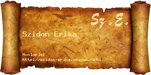 Szidon Erika névjegykártya